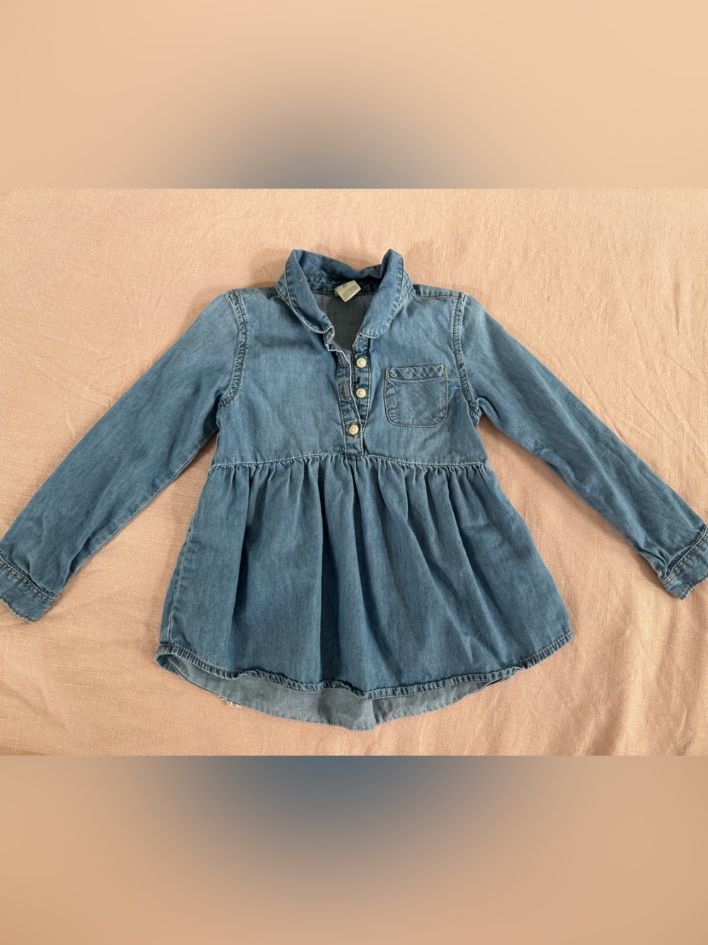 Oshkosh b'gosh Denim Peplum tunic top, long sleeve shirt, size 4t